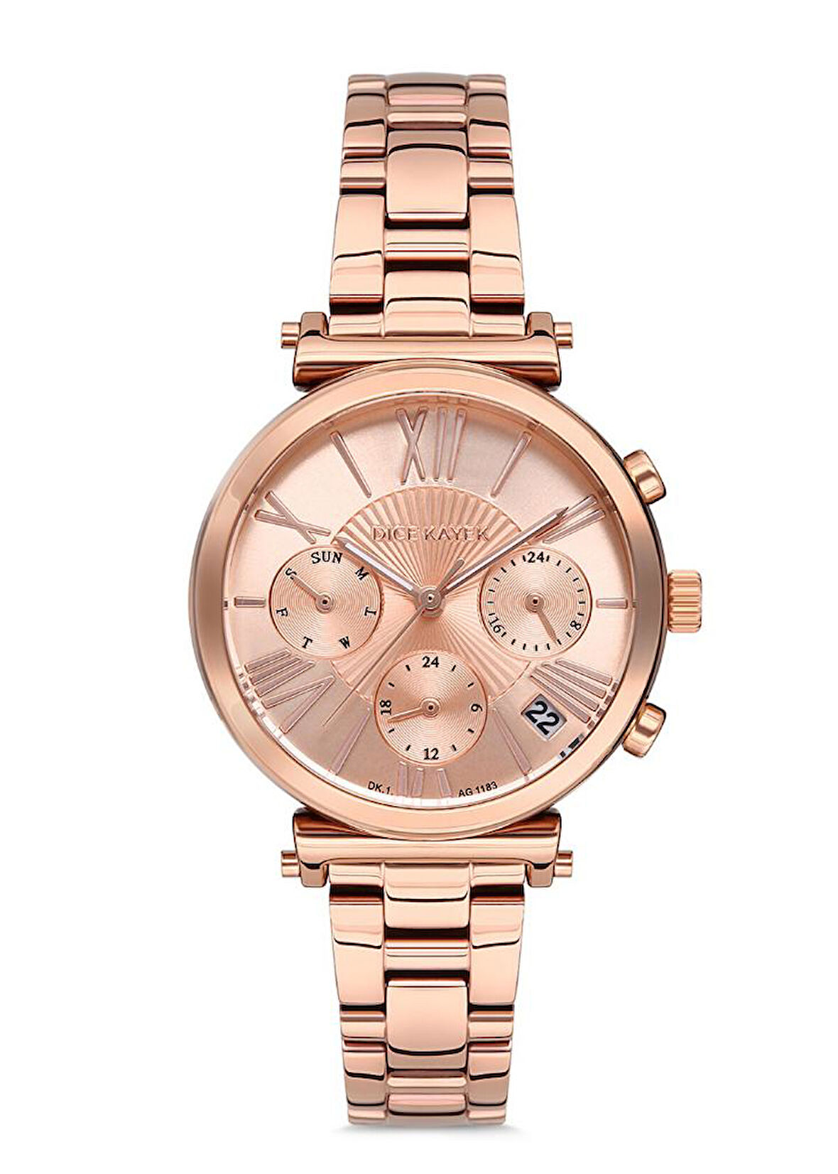 Dice Kayek DK.1.AG1183.03 Fonksiyonlar Aktif Kordon Çelik Kasa 5 ATM Suya Dayanıklı Rose Gold Kadın Kol Saati