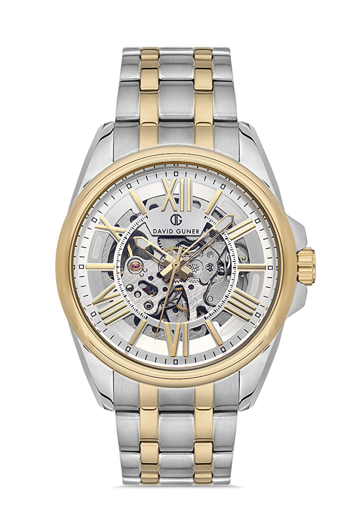 David Guner Gold Gümüş Çelik Kordon Erkek Kol Saati LDG-8267GA-D1