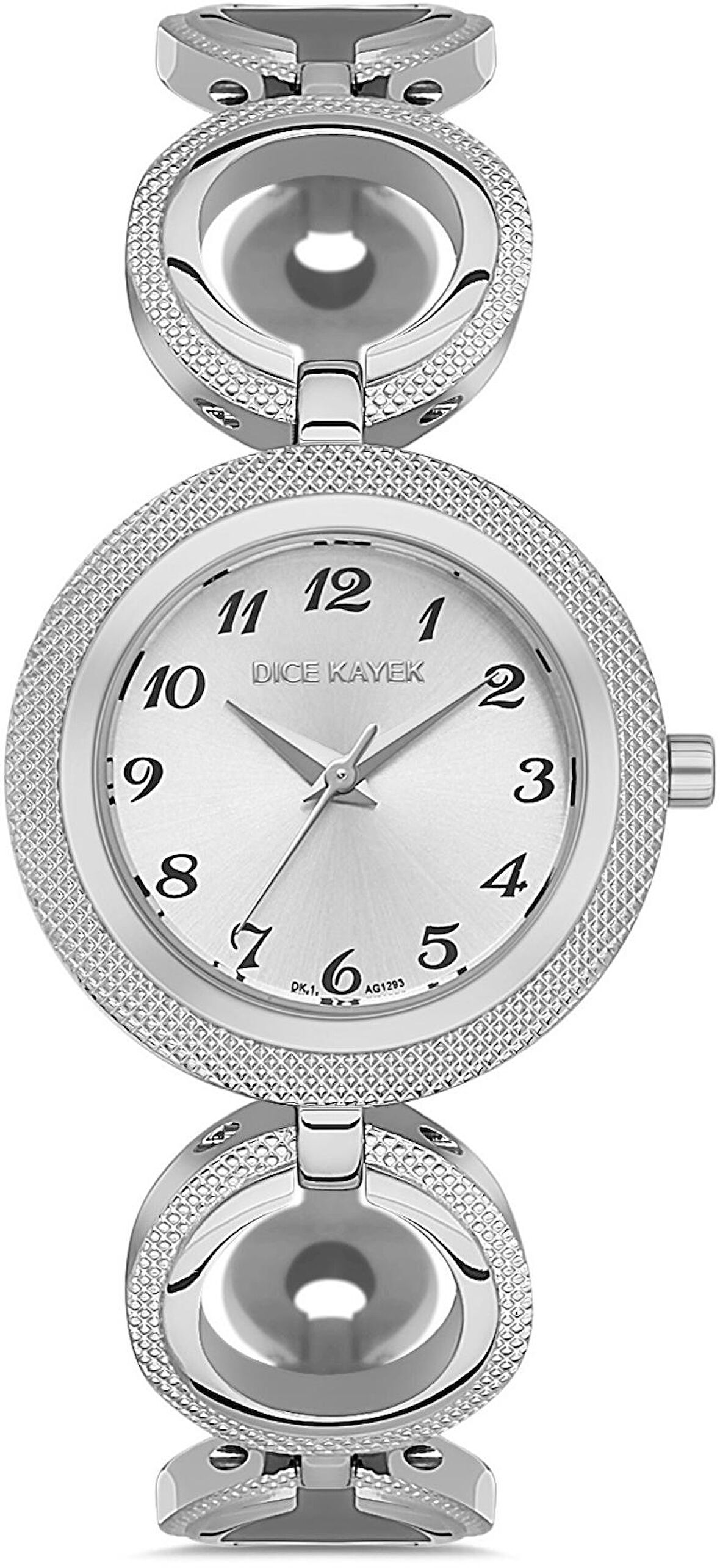 Dice Kayek DK.1.AG1293.04 Halkalı Tasarım 5 ATM Suya Dayanıklı Çelik Kordon Metalik Renk Kadın Kol Saati