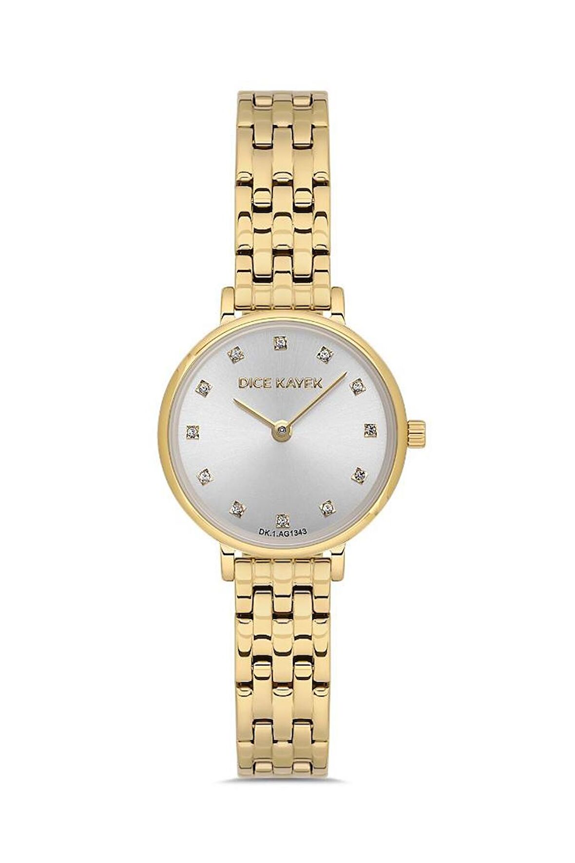 Dice Kayek DK.1.AG1343.08 Swarovski Taşlı Çelik Kordonlu Altın Renk Kadın Kol Saati