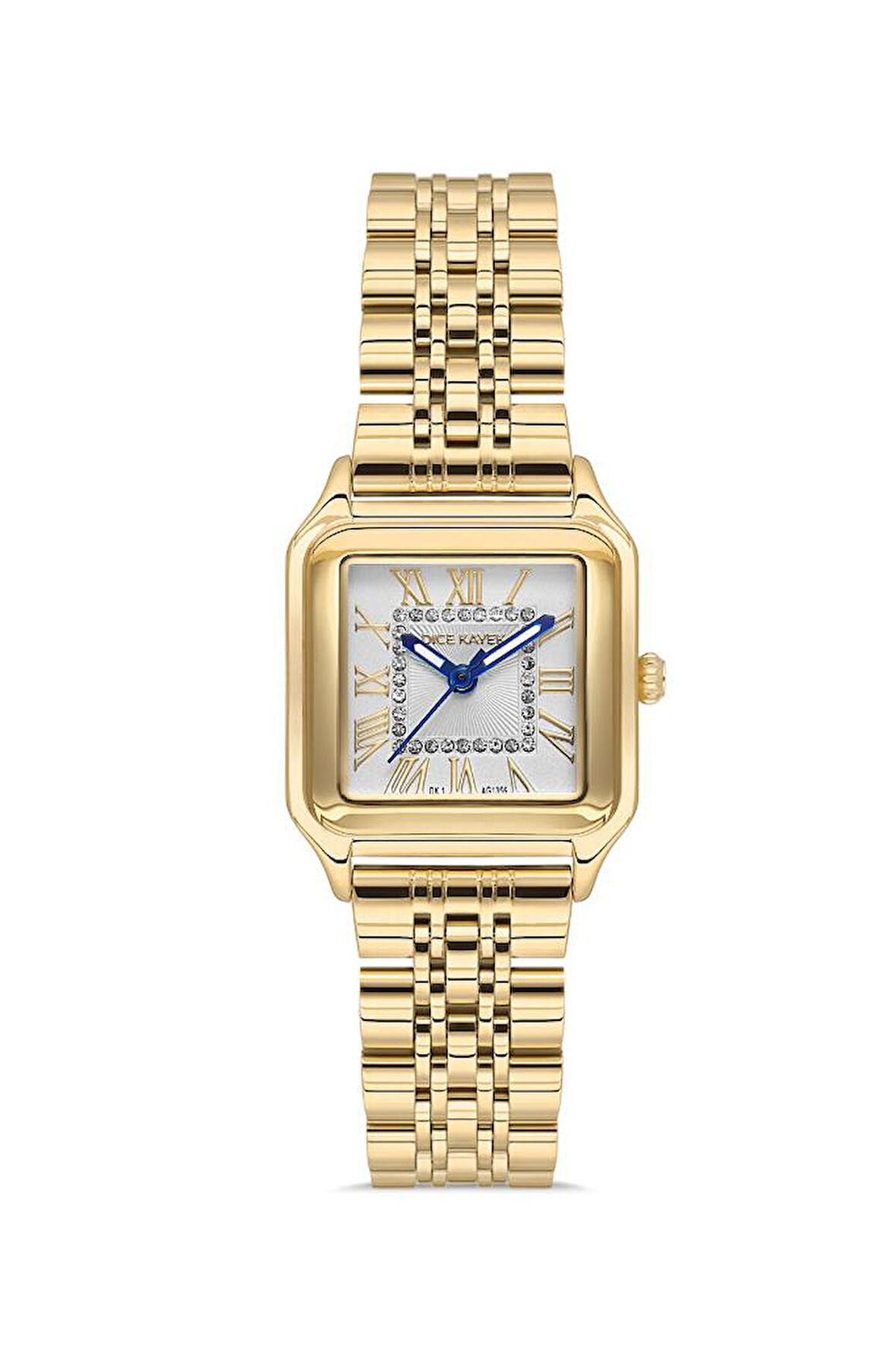 Dice Kayek DK.1.AG1356.06 Taşlı Tasarım 3 ATM Suya Dayanıklı Çelik Kordon Altın Renk Kadın Kol Saati