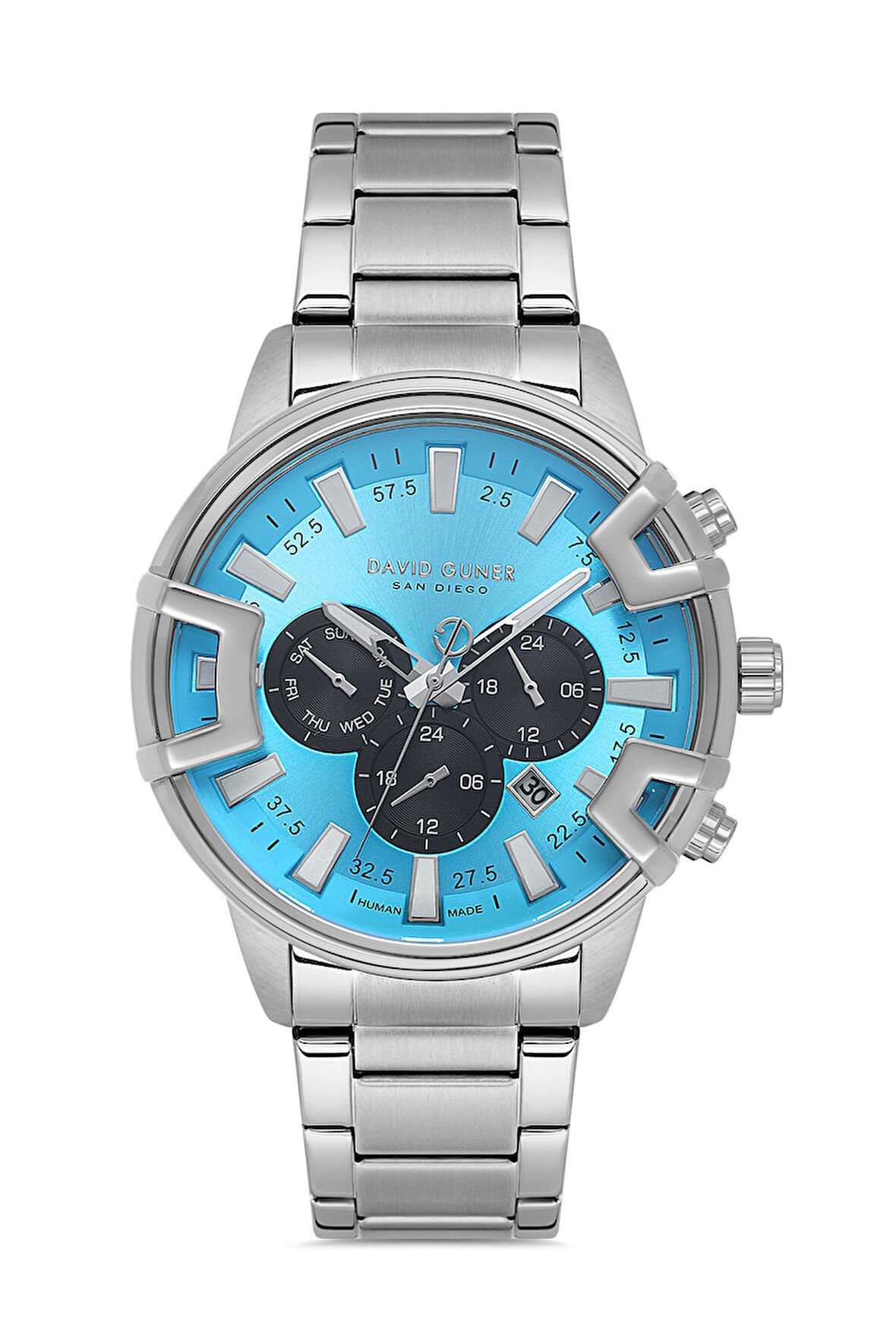 David Guner Gümüş Çelik Kordon Erkek Kol Saati LDG-8903GA-A15