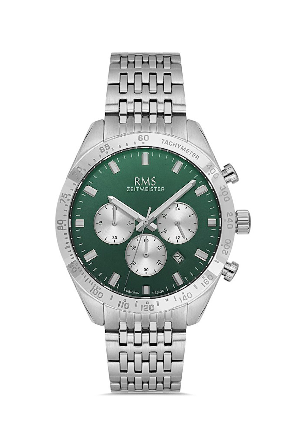 Rms Zeitmeister RMS.1.AG2053.04 Tüm Fonksiyonlar Aktif Kristal Camlı Çelik Kordon Çelik Kasa 5 ATM Suya Dayanıklı Metalik Renk Erkek Kol Saati