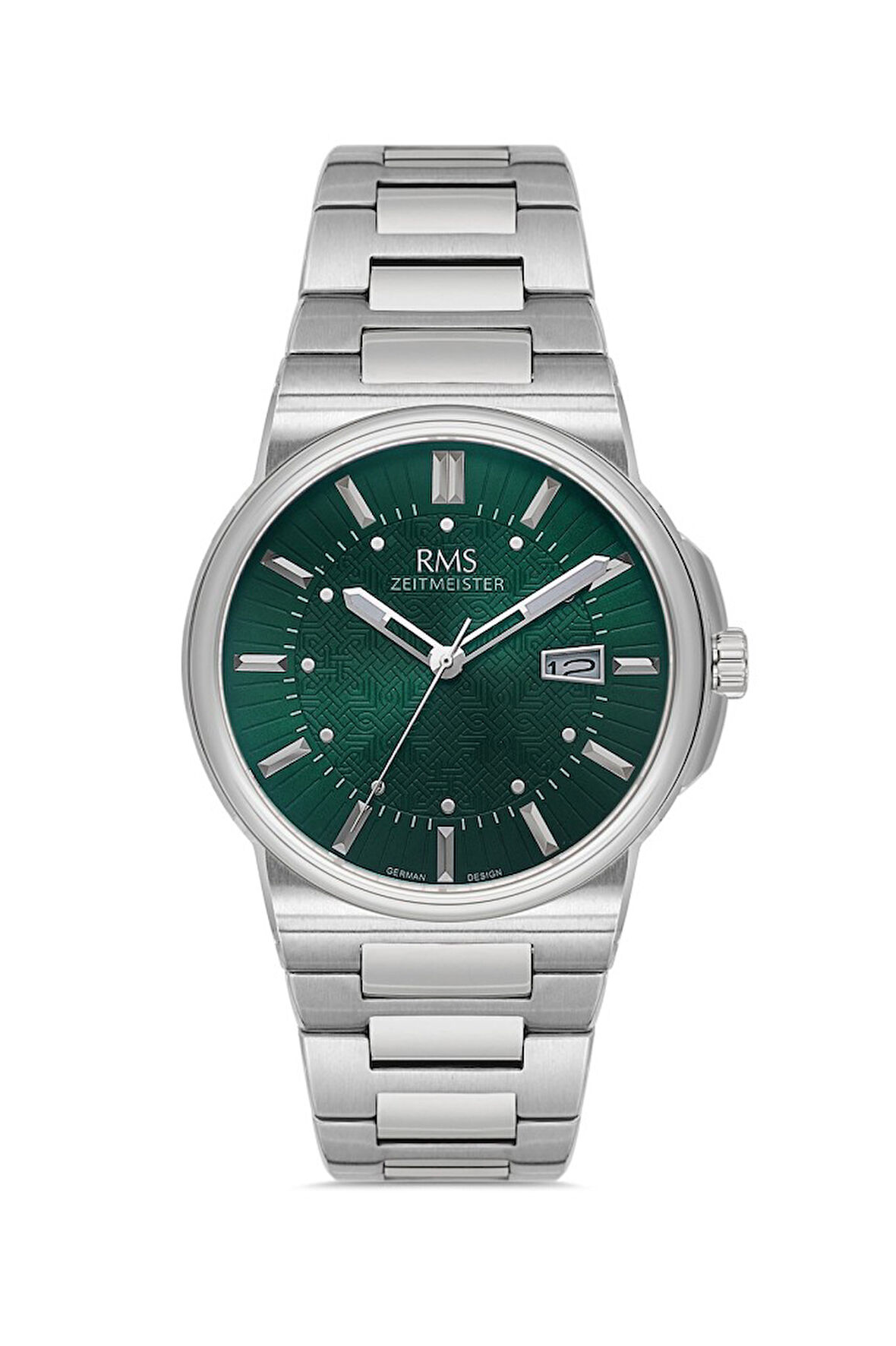 RMS Zeitmeister RMS.1.AG1638.04 Kristal Camlı Çelik Kordon Çelik Kasa 5 ATM Suya Dayanıklı Metalik Renk Erkek Kol Saati