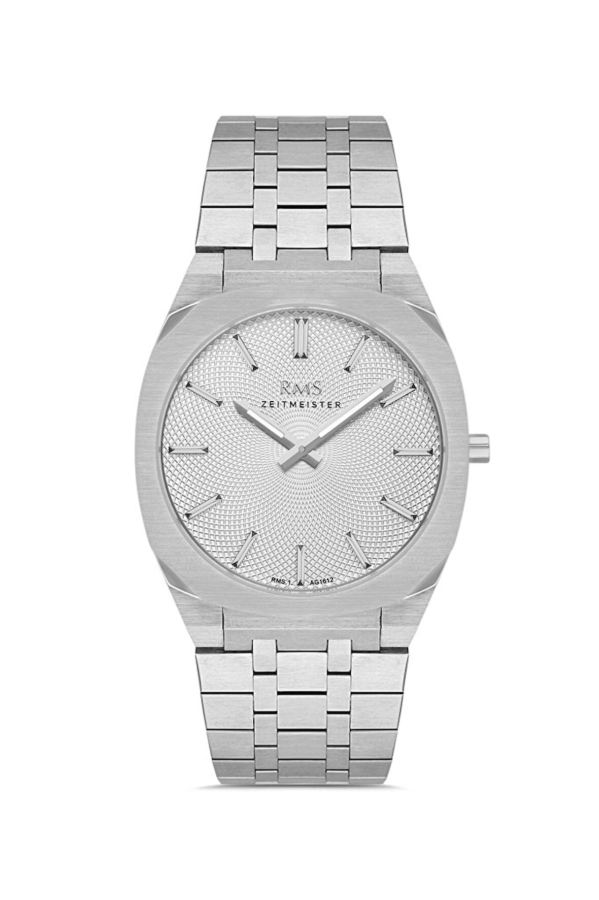 RMS Zeitmeister RMS.1.AG1612.01 Kristal Camlı Çelik Kordon Çelik Kasa 5 ATM Suya Dayanıklı Metalik Renk Erkek Kol Saati