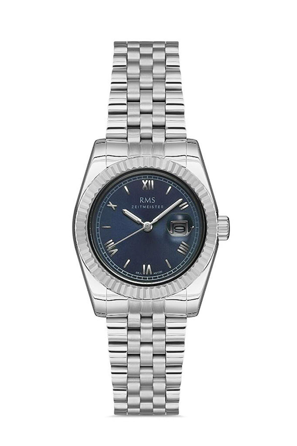 Rms Zeitmeister RMS.1.AG1350.04 Takvimli Romen Rakamlı 5 Atm Suya Dayanıklı Çelik Kasa Metalik Renk Kadın Kol Saati