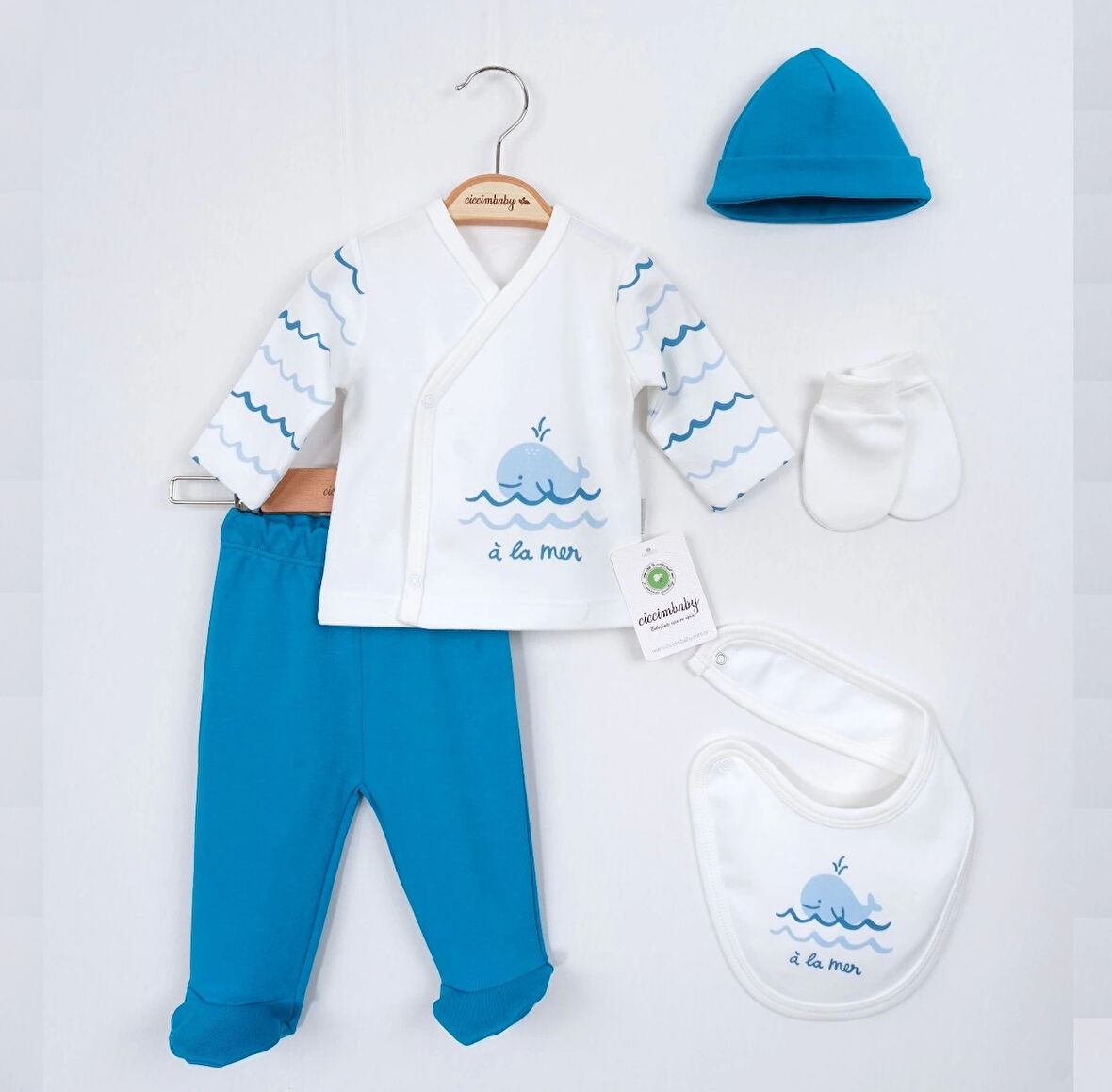 Ciccim Baby Balina 5'li Zıbın Set 4699 Koyu Mavi