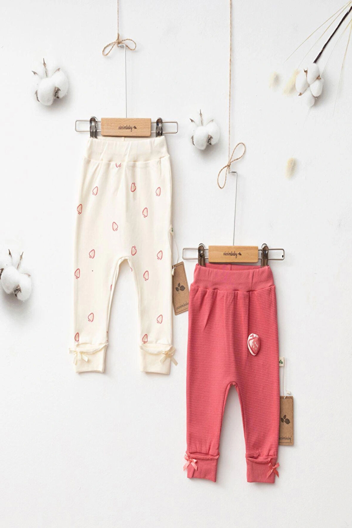 MY STRAWBERRY GİRL MANŞETLİ PANTALON ( 2 set )