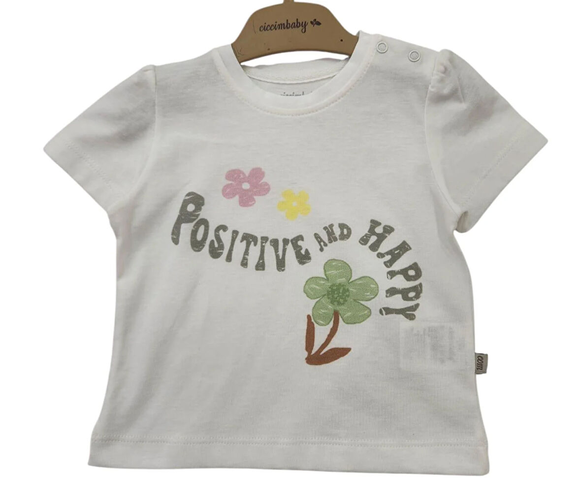 Ciccim Baby T-Shirt Positive Flower Ekru