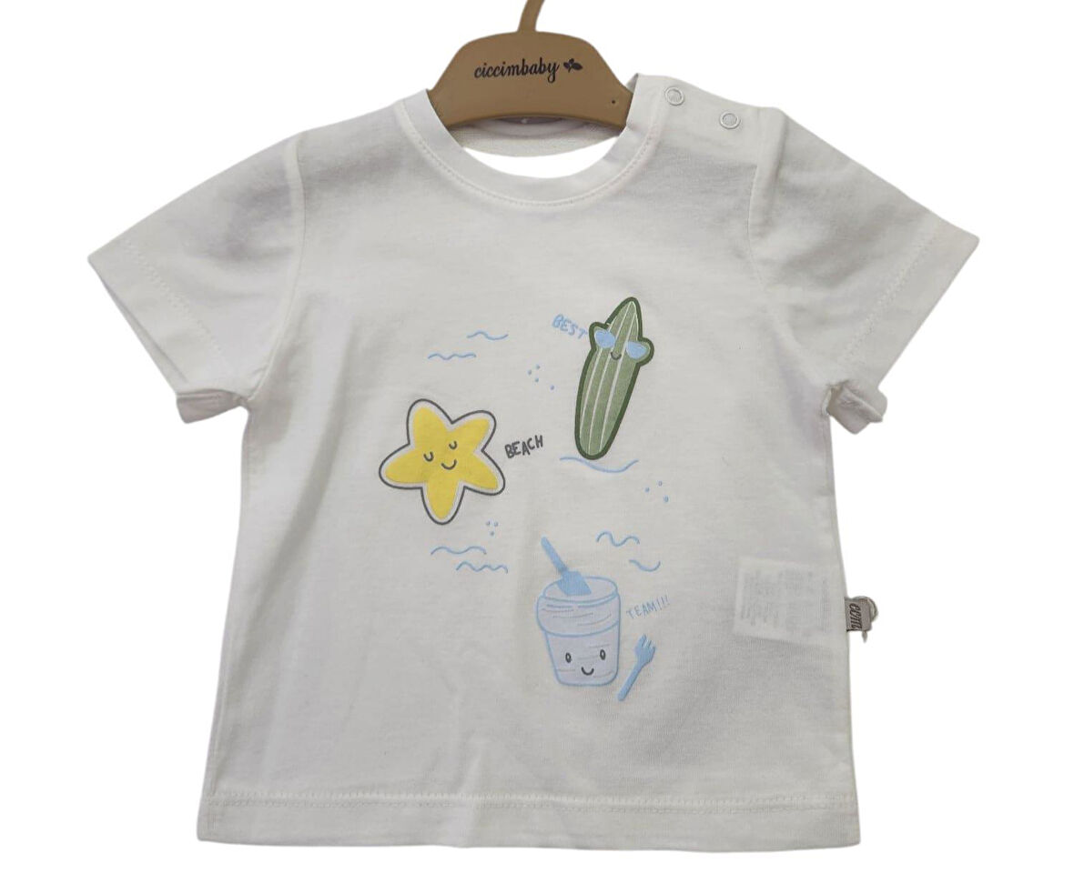 Ciccim Baby T-Shirt Best Beach Team Ekru