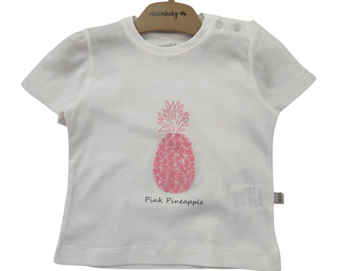 Ciccim Baby T-Shirt Pink Pineapple Ekru
