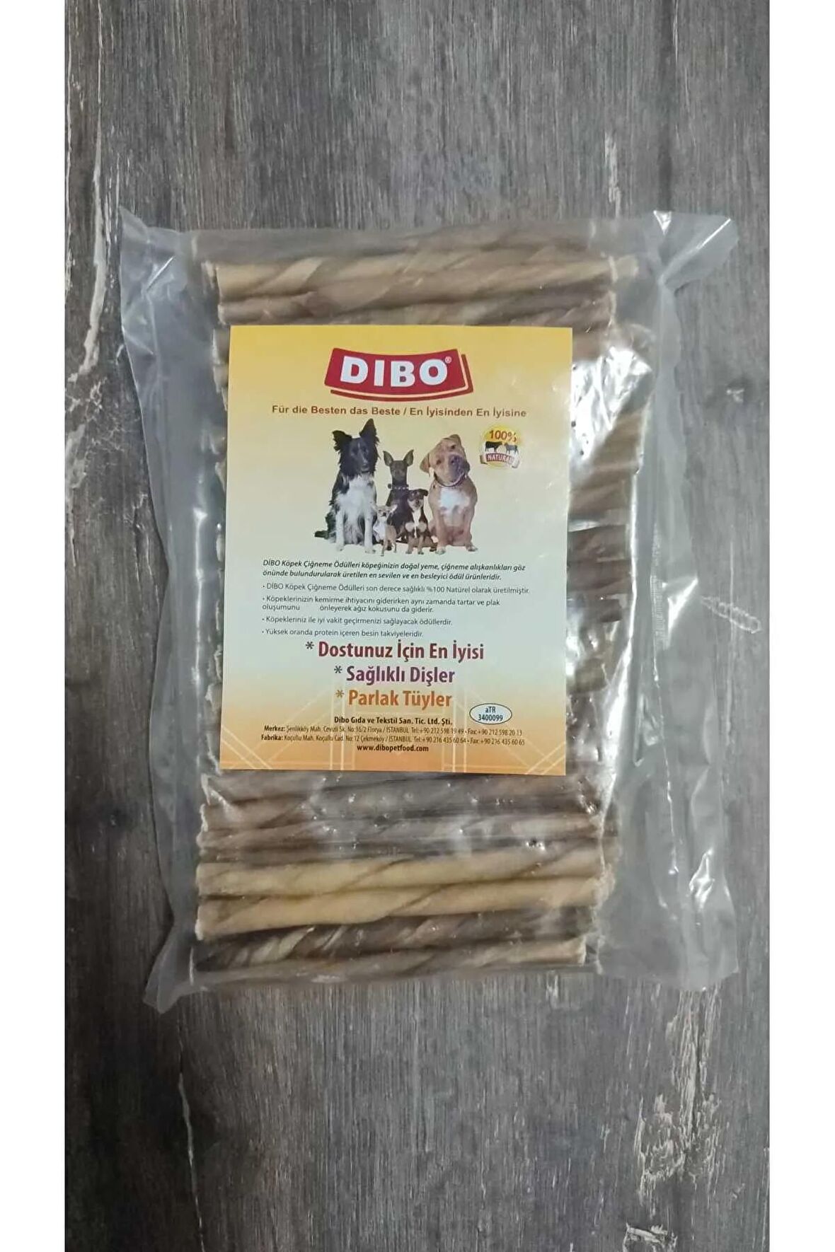 500 Gr Natural Burgu Çubuk ( 5-6 Gr - 12 Cm ) Köpek Kemiği & Ödül Maması