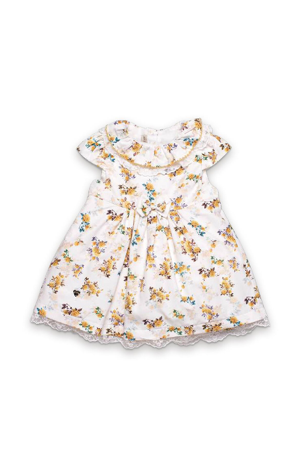 Çiçekli Dantel Detaylı Kız Bebek Bayramlık 5'li Set 11726