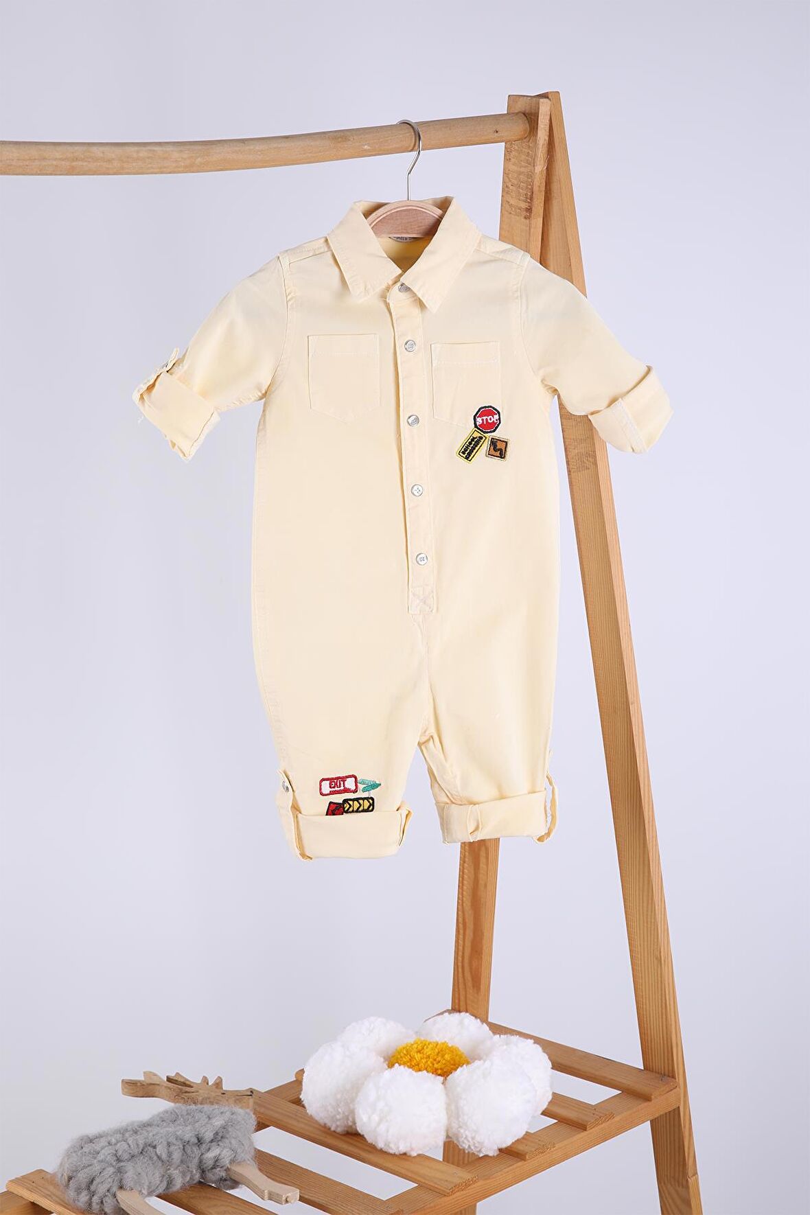 Babyhola Kot Kumaş Kız Erkek Bebek Tulum 12304