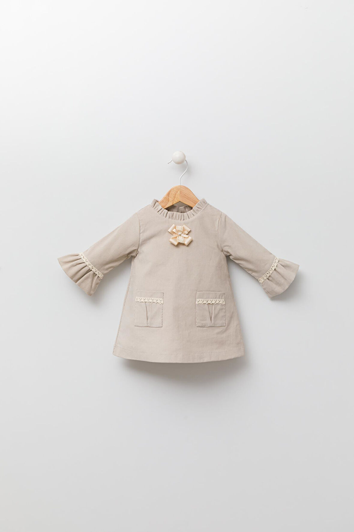 Babyhola Kadife Kız Bebek Çocuk Elbise 13535