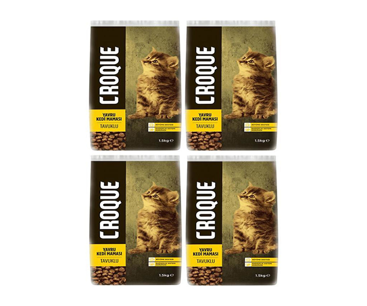 Croque Tavuklu Yavru Kedi Maması 1,5kg*4 Adet