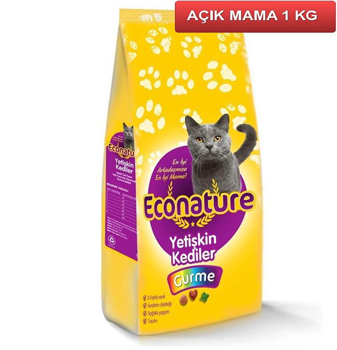 Econature Gurme Kedi Maması 1 Kg AÇIK