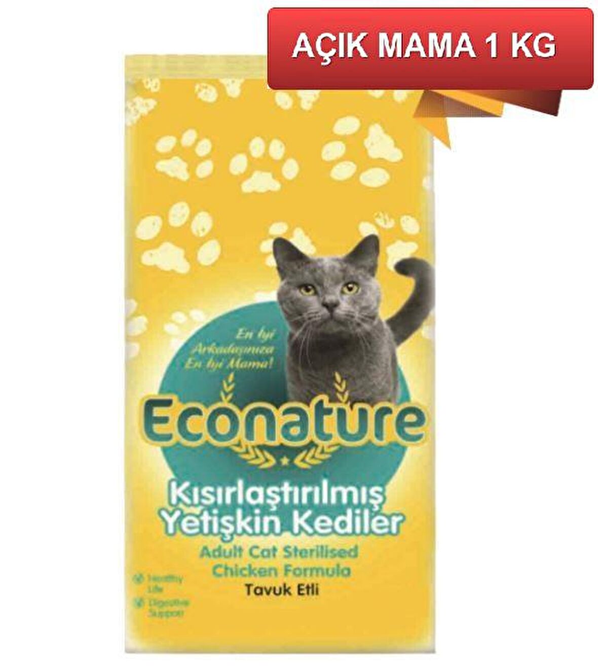 Econature Tavuk Etli Kısırlaştırılmış Kedi Maması 1 KG AÇIK