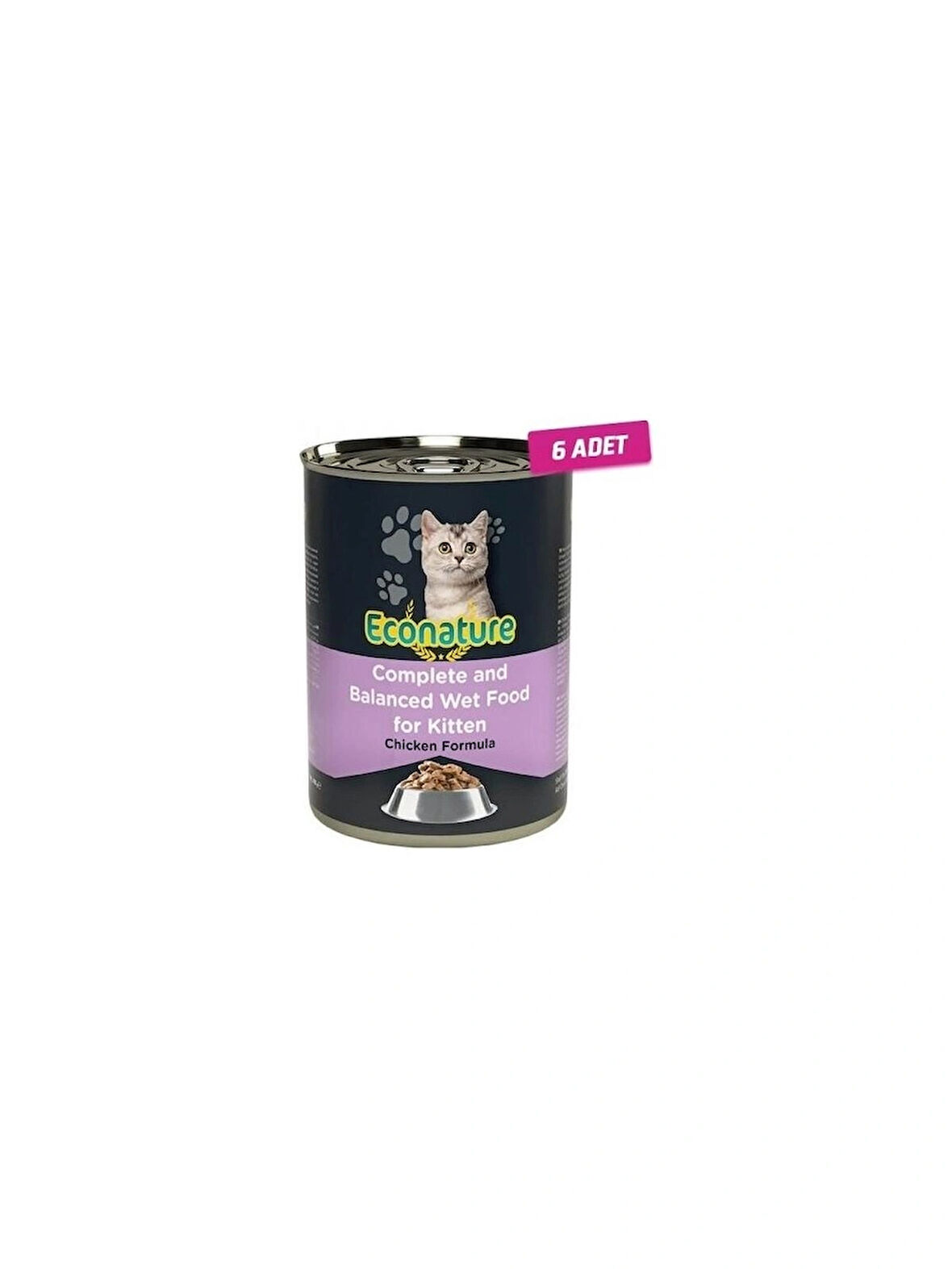 Econature Kitten Tavuk Etli Yavru Kedi Konservesi 400 G 6 ADET
