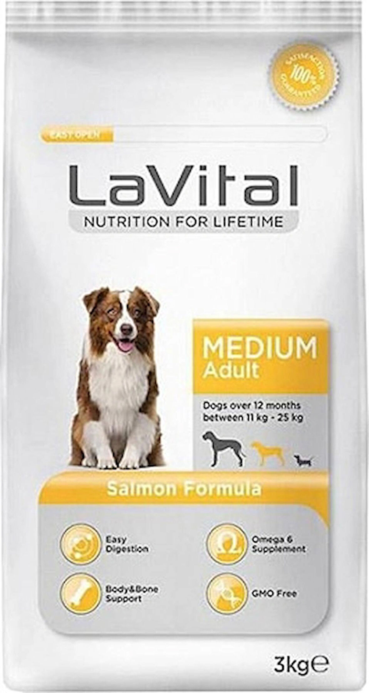 LaVital Medium Adult Somonlu 3 kg Orta Irk Yetişkin Köpek Maması
