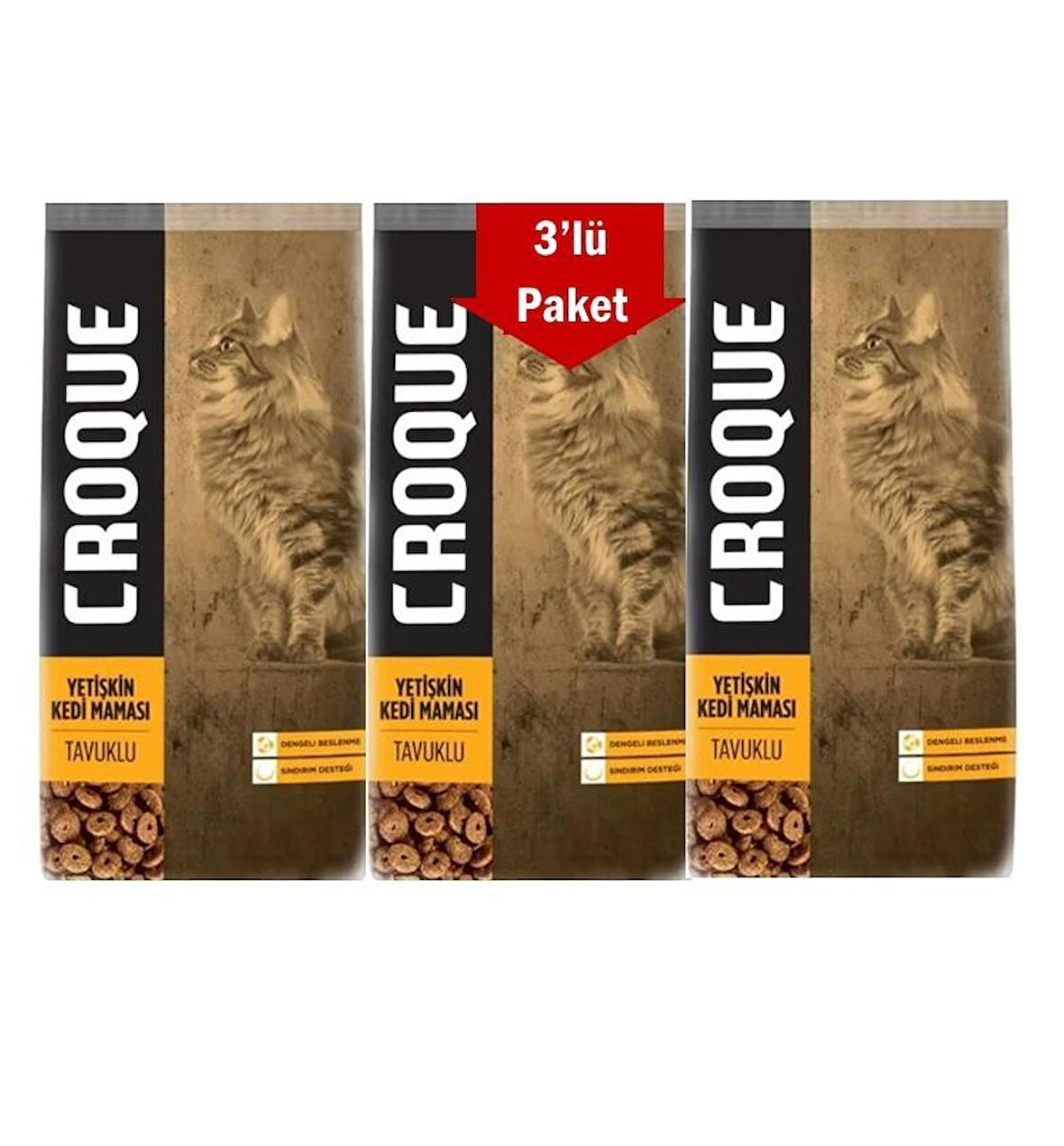 Croque Tavuklu Yetişkin Kedi Maması 1,5 Kg * 3 Adet