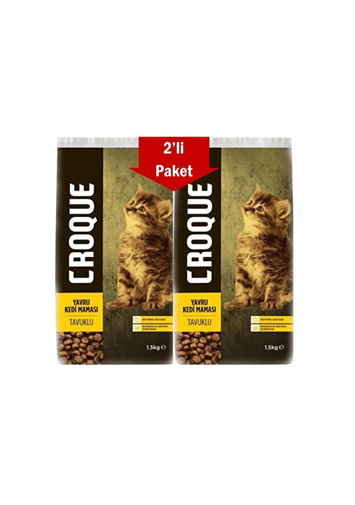 Croque Tavuklu Yavru Kedi Maması 1,5 Kg * 2 Adet