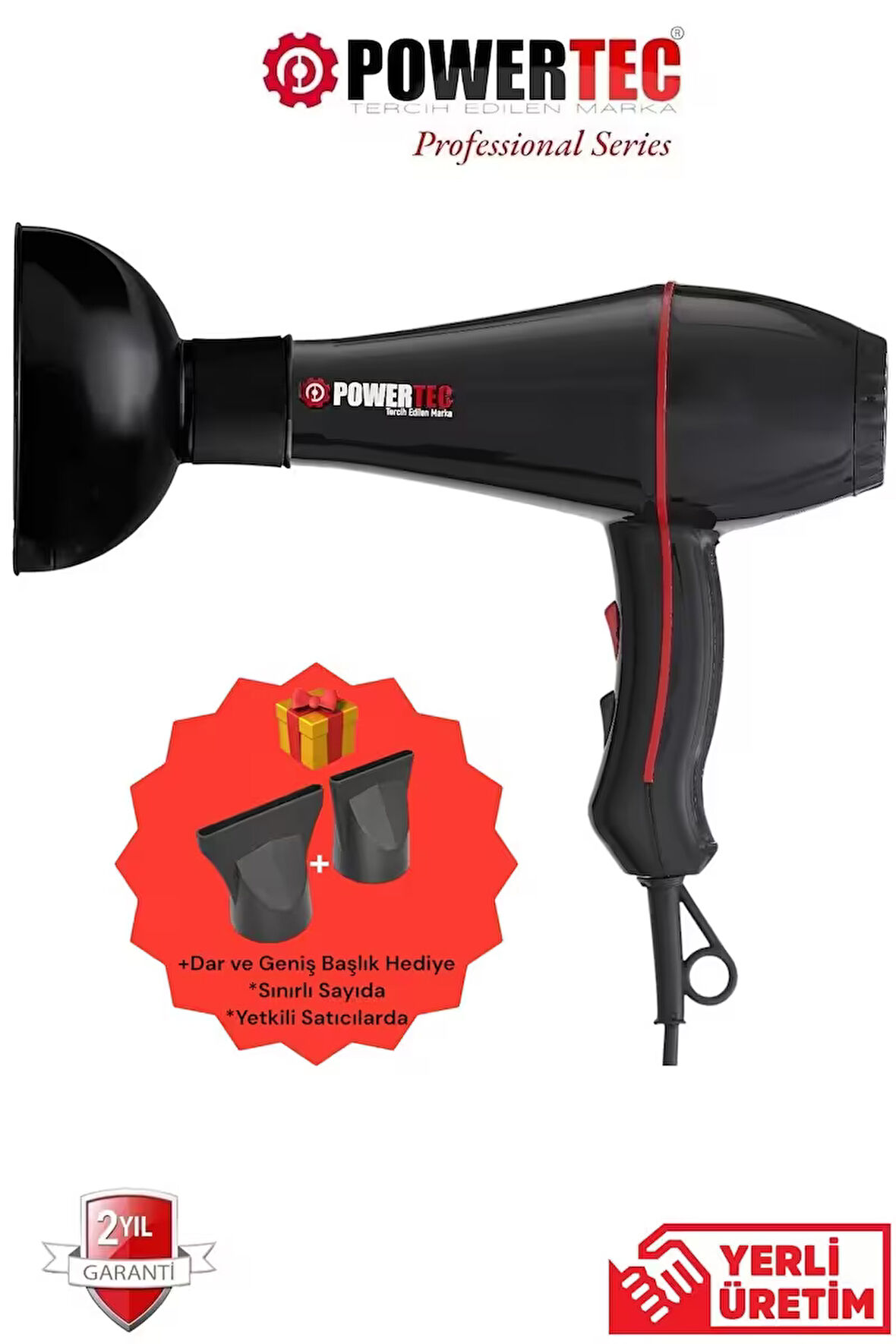 TR-601 + Vigo Başlık Profesyonel Saç Kurutma & Fön Makinesi( Kuaförlerin Tercihi)