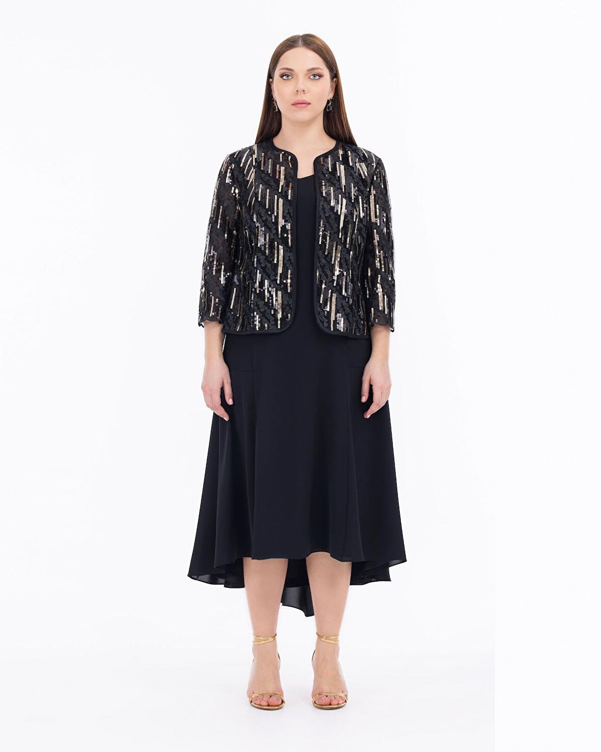 Gala-xi Büyük Beden Siyah Kadın İkili Takım 2312601013