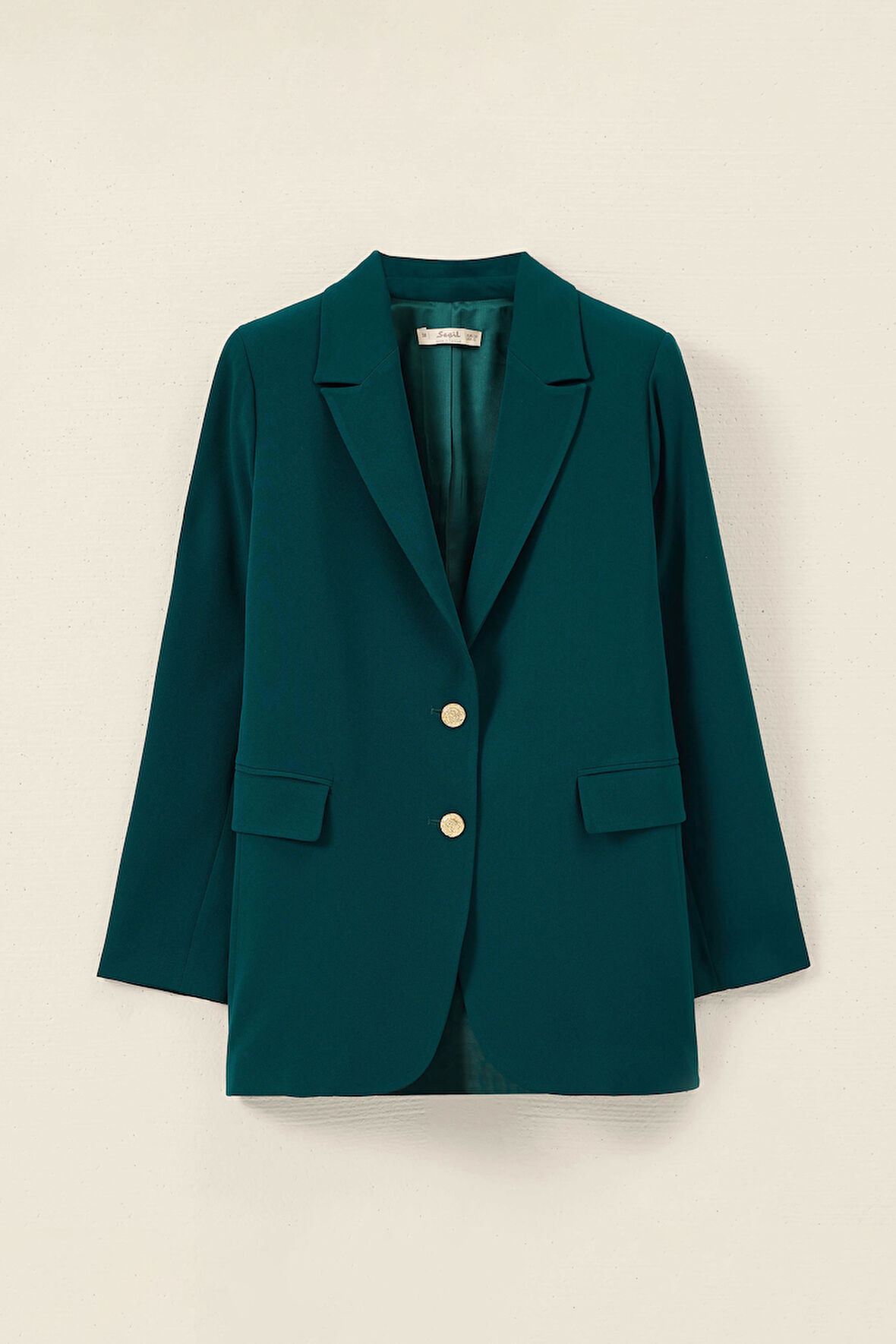 Kadın Çift Düğmeli Cep Detaylı Ceket - Yeşil | 36