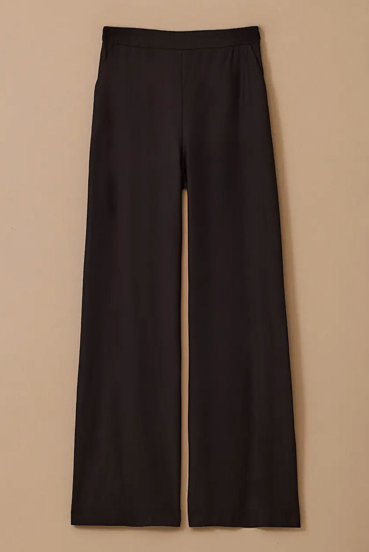 Kadın Cepli Bol Paça Pantolon - Siyah | 38