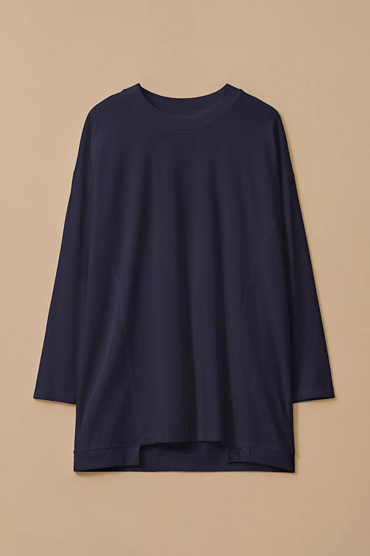 Kadın Yuvarlak Yaka Basic Tunik - Lacivert | S