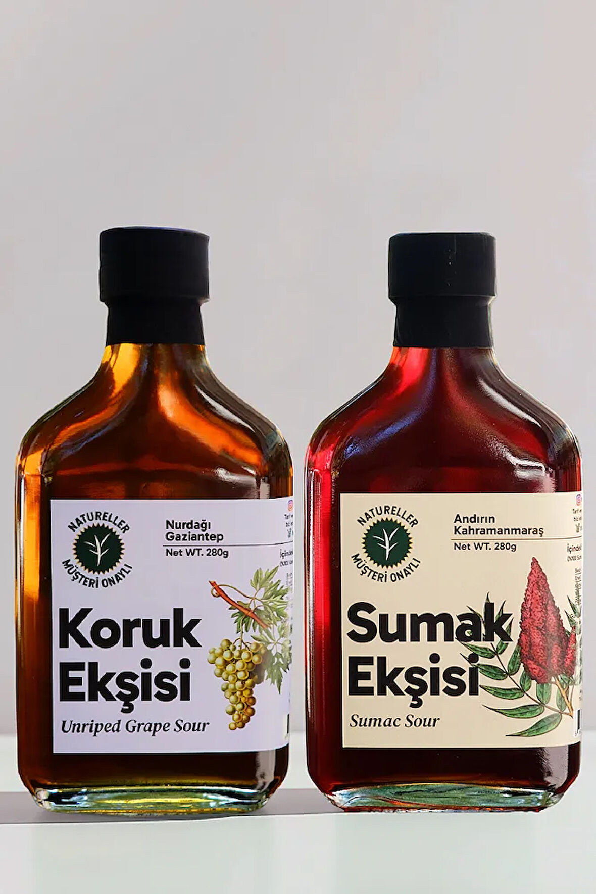 Sumak Ekşisi ve Koruk Ekşisi %100 Saf - Tatlı Ekşi Hasat (2 Adet) 280 gr