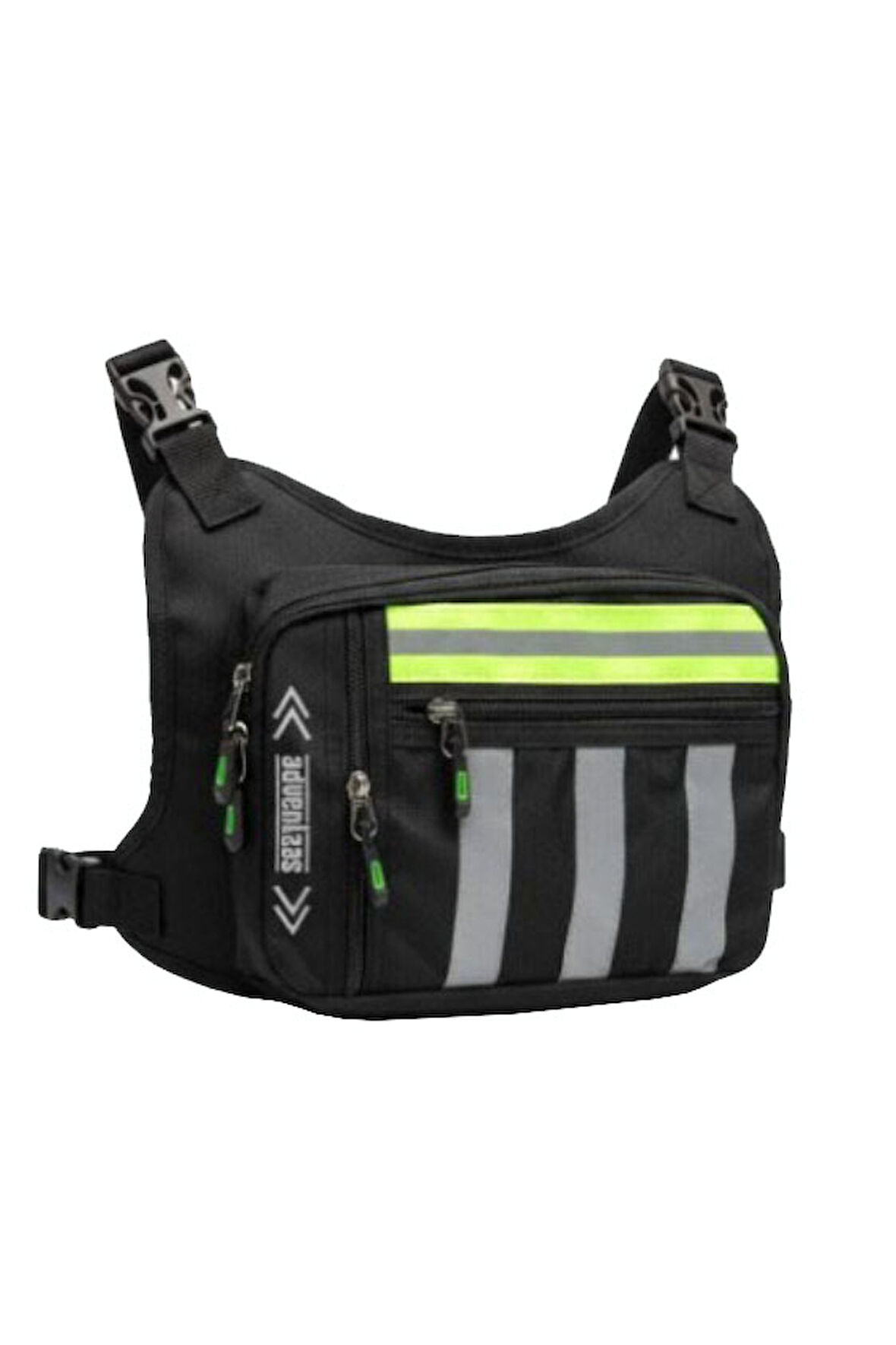 Motosiklet ve Bisiklet Kullanıcıları İçin Unisex Reflektörlü 3 Bölmeli Göğüs Çantası