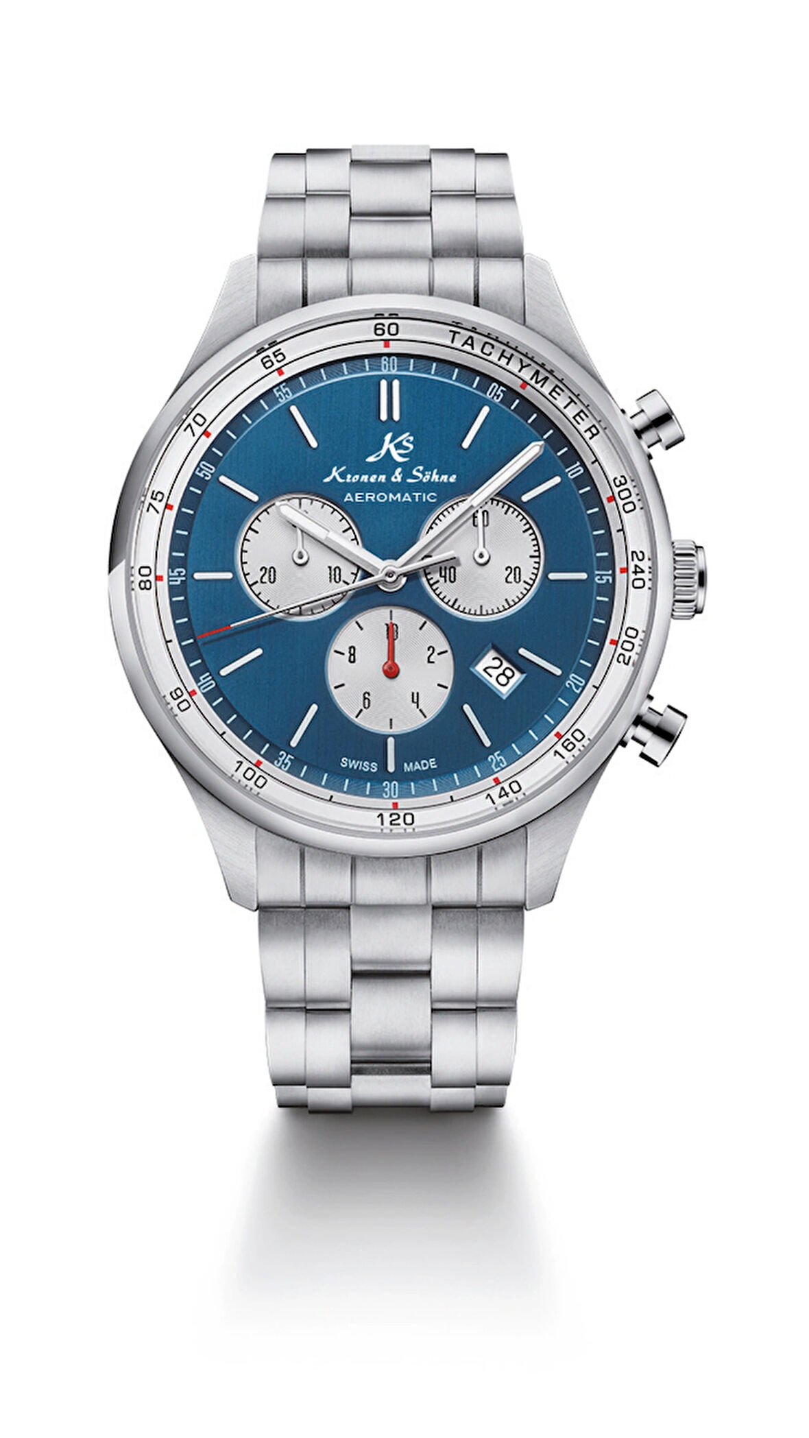 Kronen&Söhne Aeromatic Chronograph Swiss Made Çelik Erkek Kol Saati
