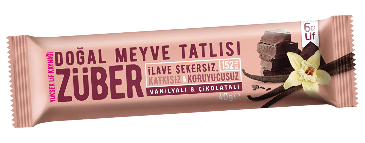 Vanilyalı Çikolatalı Doğal Meyve Tatlısı (40 Gr) - Züber