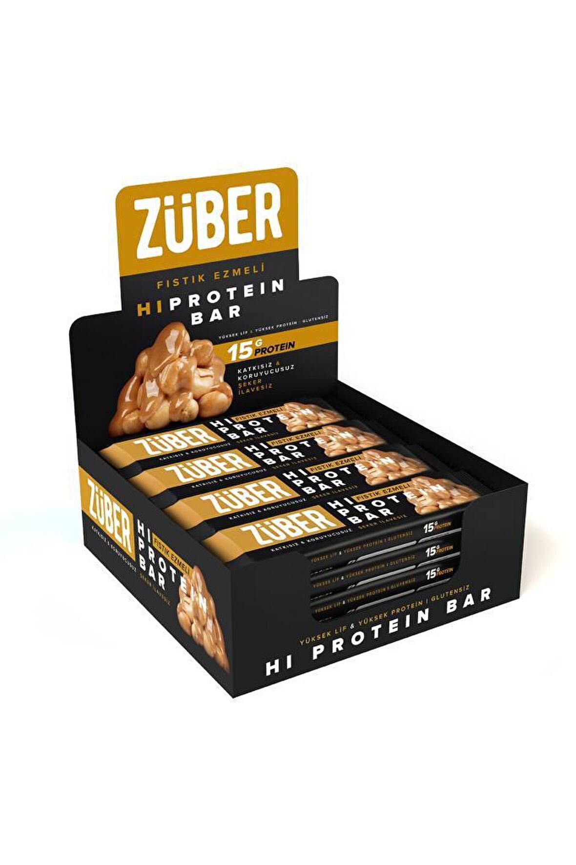 Züber Fıstık Ezmeli Yüksek Protein Bar 45 G - 12 Adet x 45Gr