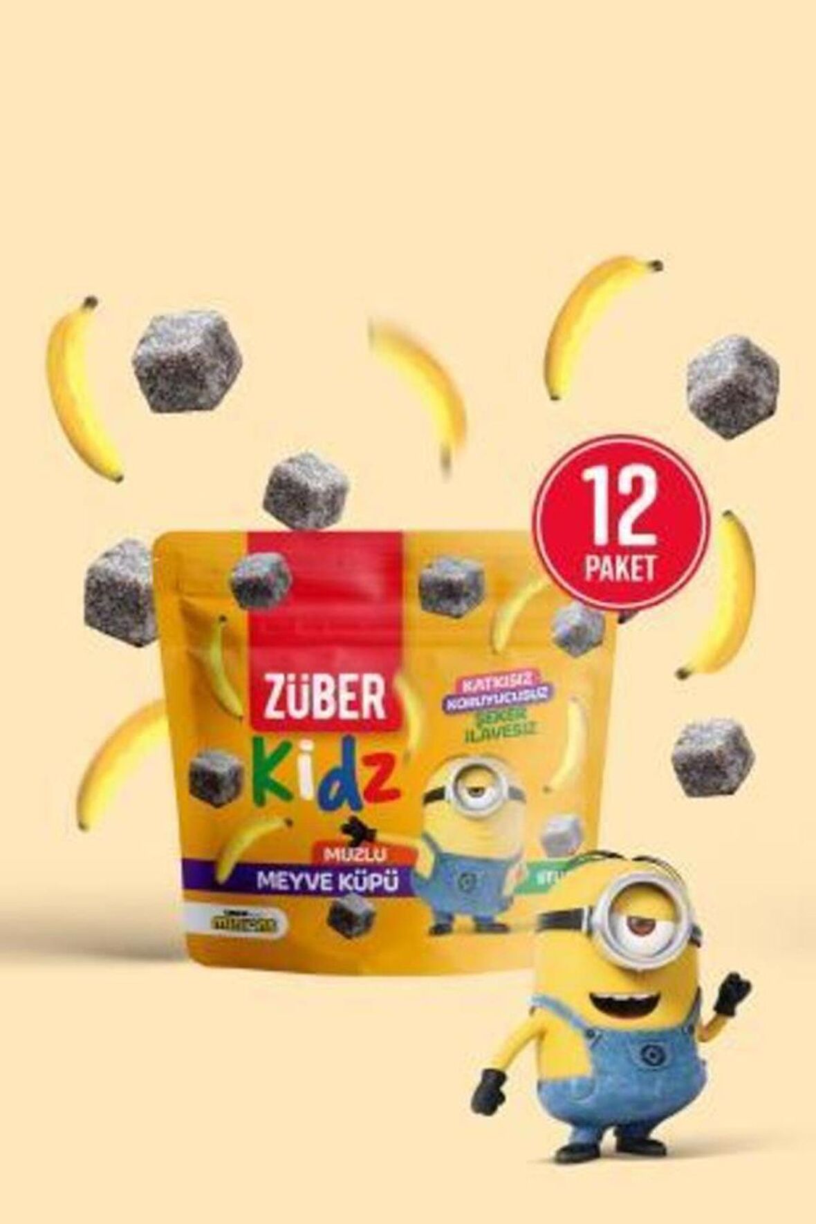 Kidz Meyve Küpü Muzlu - 12 Adet X 49gr