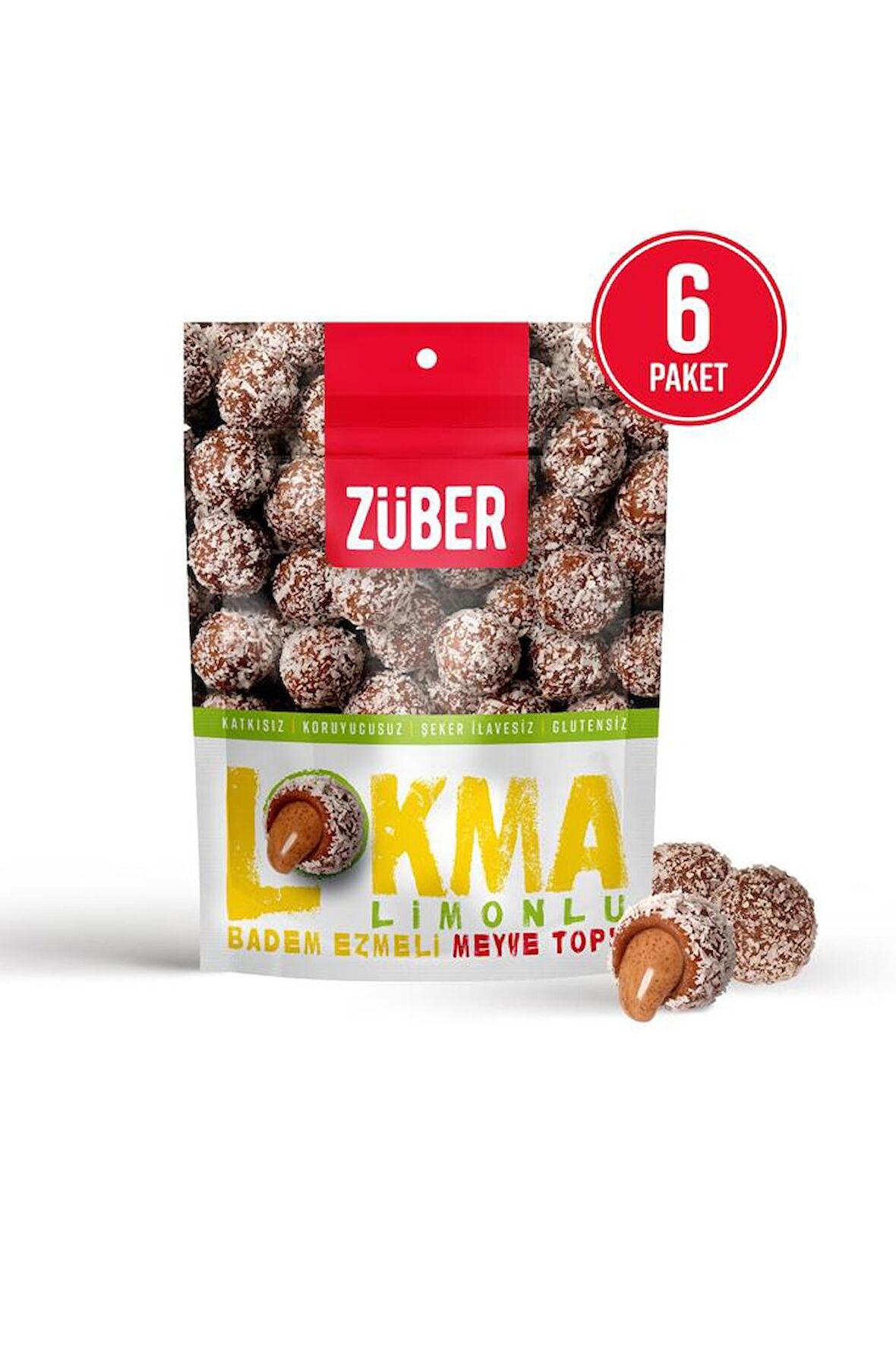 Lokma Limonlu Badem Ezmeli Meyve Topu 96g X 6 Paket