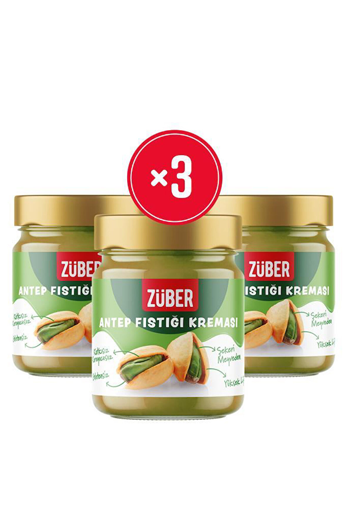 Züber Antep Fıstığı Kreması 200 gr x 3 Adet