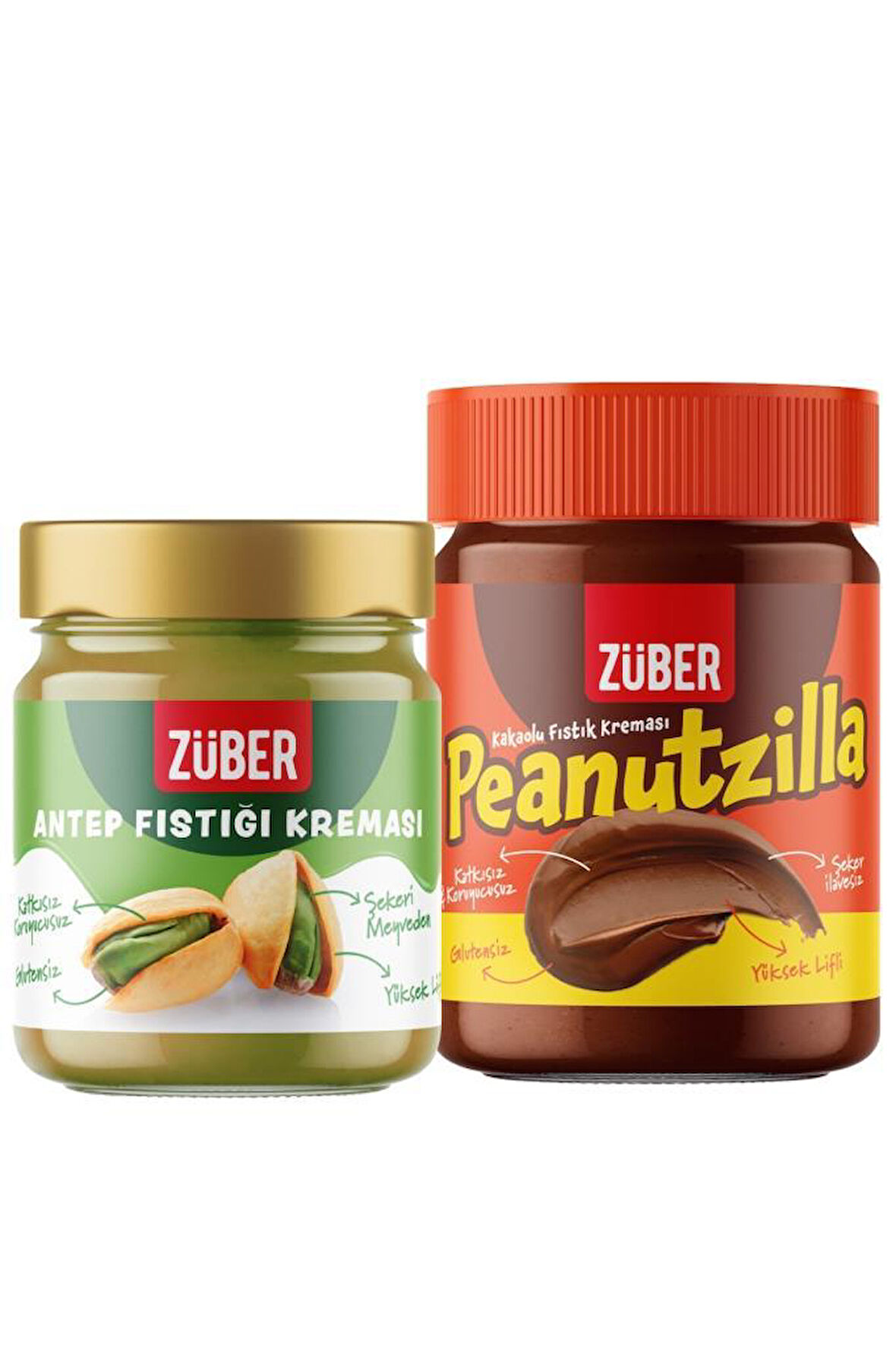 Antep Fıstığı Kreması 200 g + Peanutzilla Kakaolu Fıstık Kreması 315 g