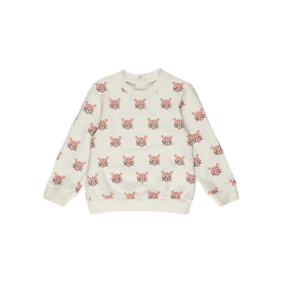 Panço Kız Çocuk Hayvan Figürlü Sweatshirt Ekru