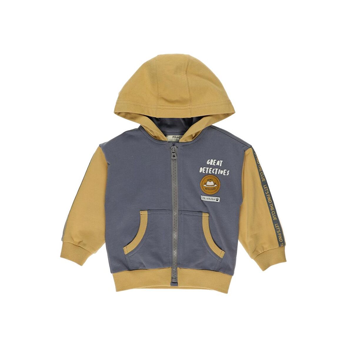 Panço Erkek Çocuk Etiket Detaylı Kapüşonlu Sweatshirt Antrasit
