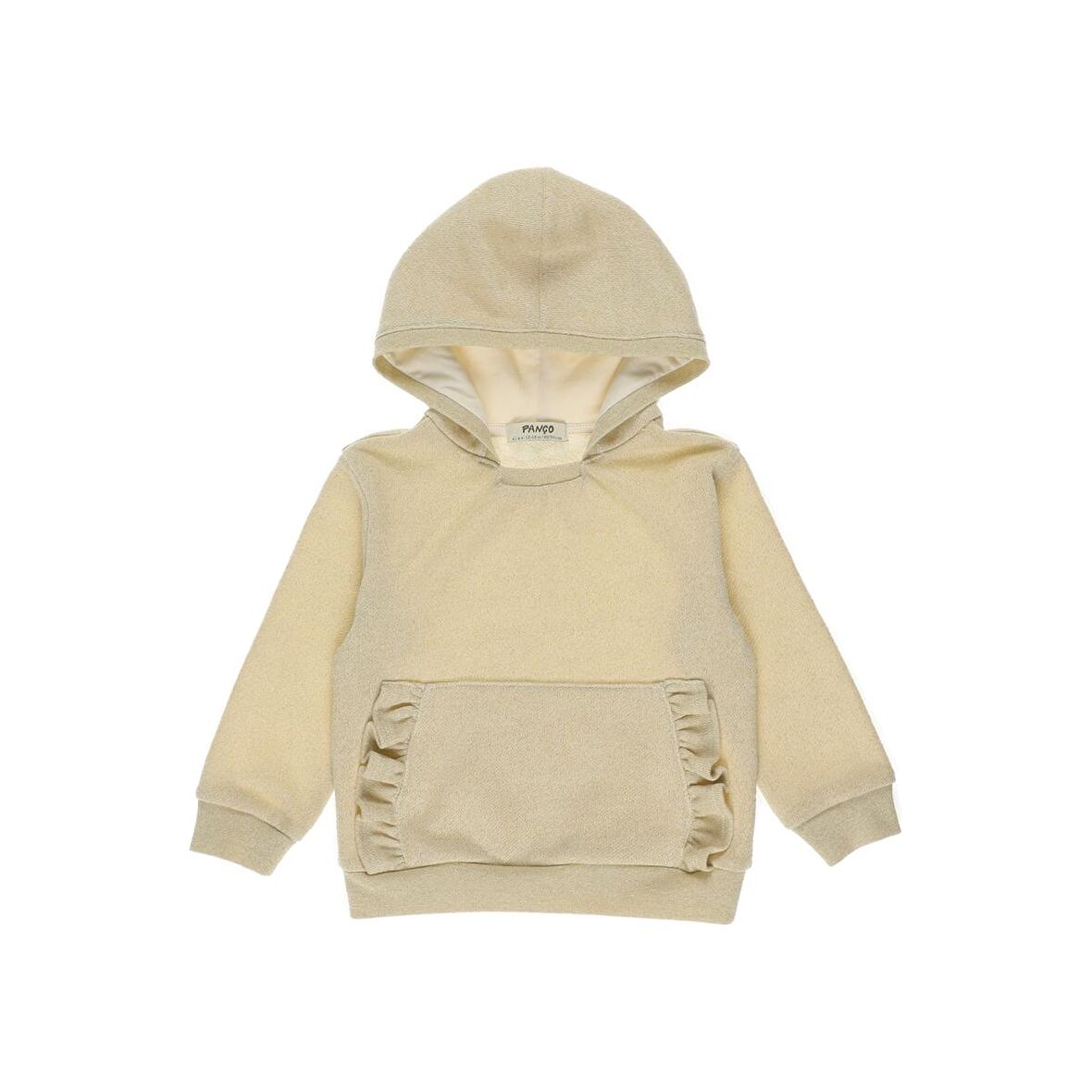 Panço Kız Bebek Cebi Fırfır Detaylı Kapüşonlu Sweatshirt