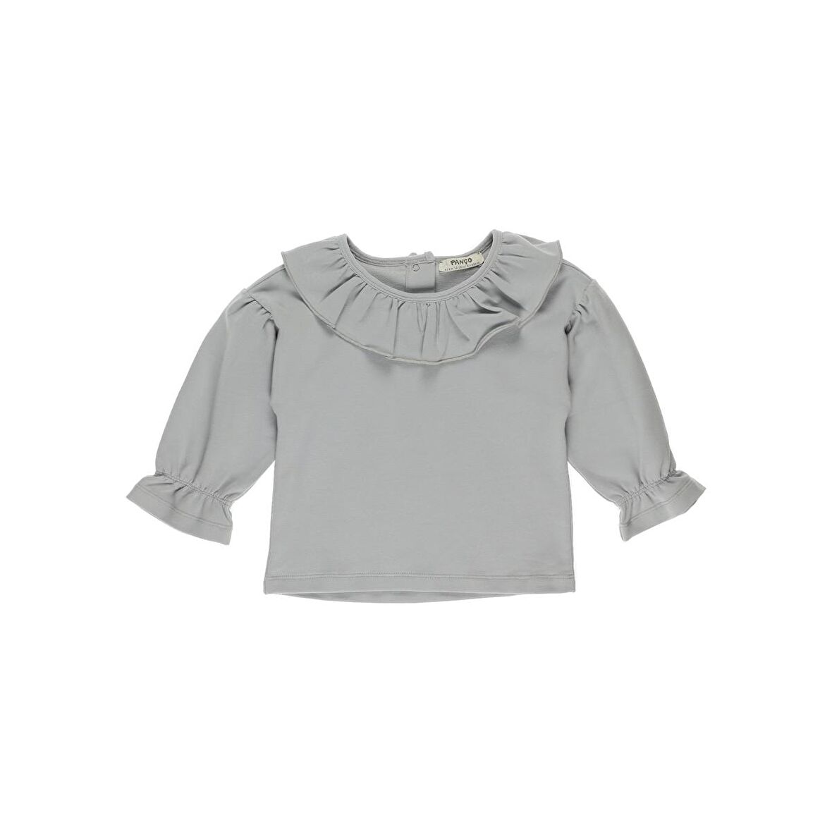 Panço Kız Bebek Fırfır Detaylı Kolları Büzgülü Sweatshirt