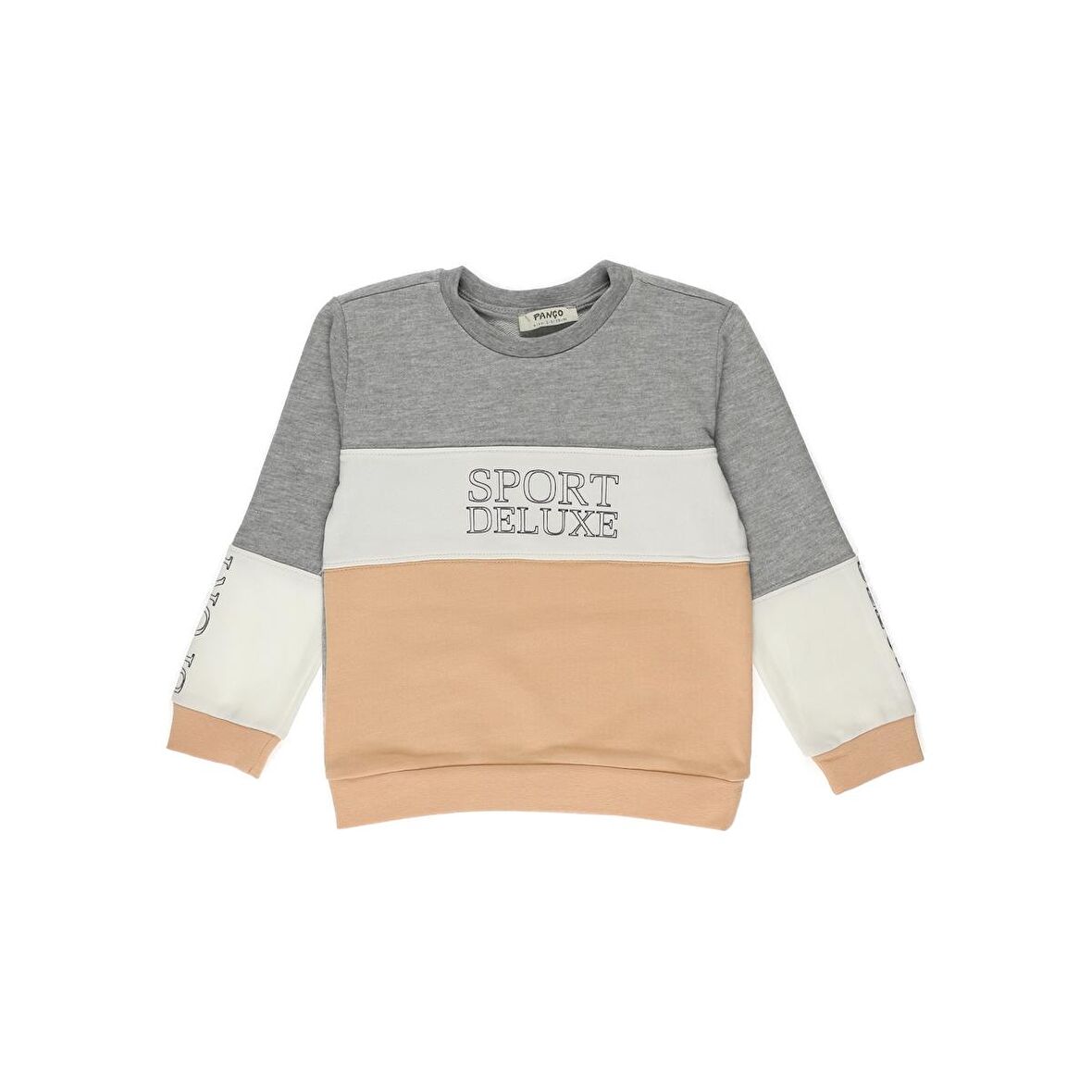 Panço Kız Bebek Blok Parçalı Çıtçıt Detay Sweatshirt