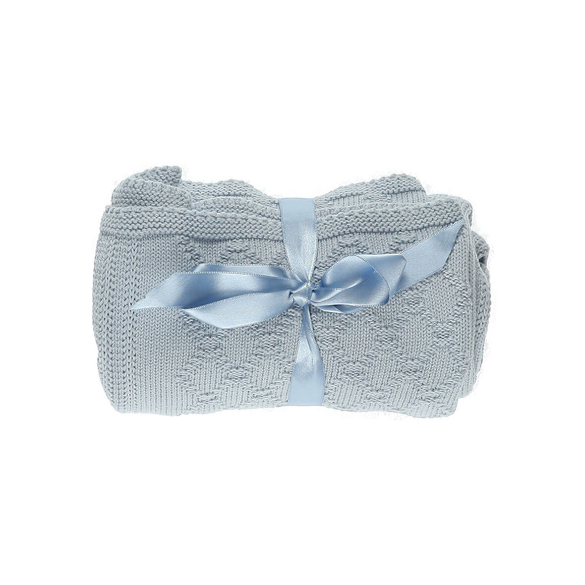 Unisex Çocuk Pamuk Triko Bebek Battaniyesi Mavi