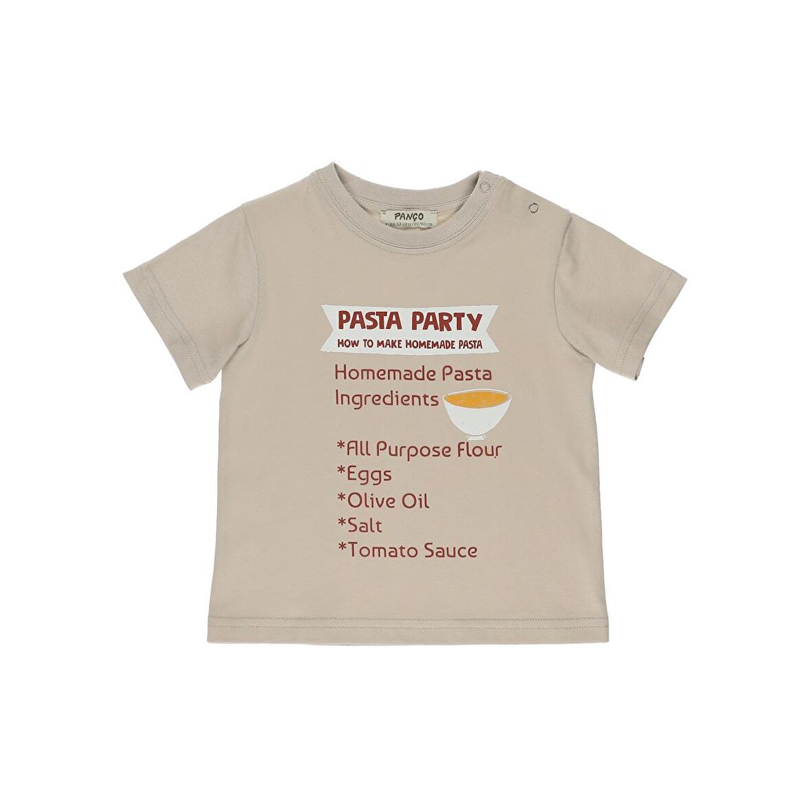 Panço Erkek Çocuk Baskılı Kısa Kollu T-shirt Bej