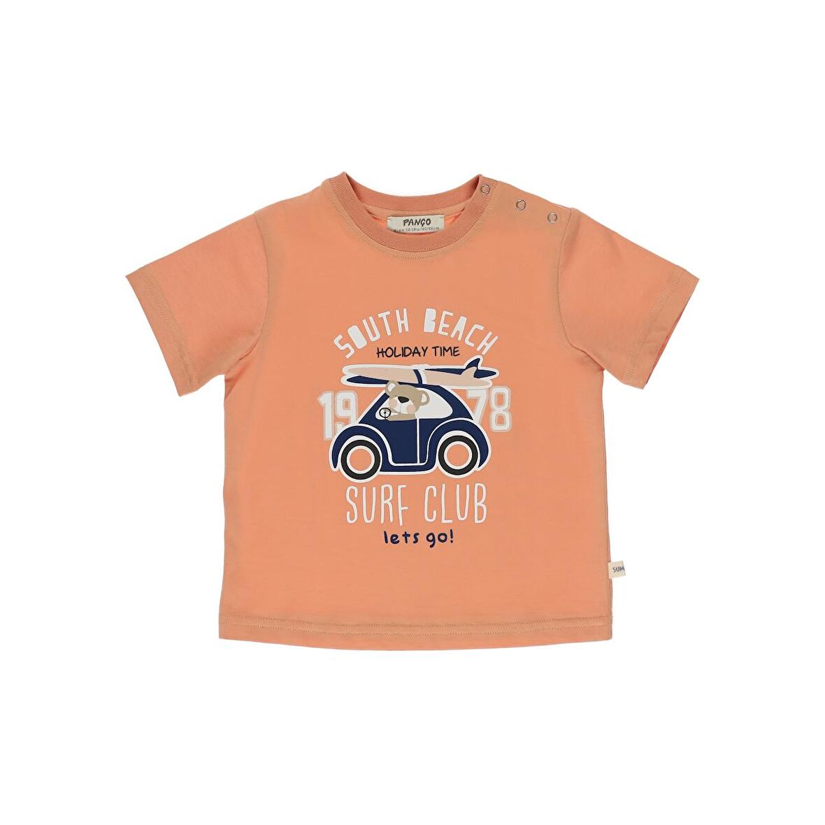 Panço Erkek Çocuk Baskılı Kısa Kollu T-shirt Somon