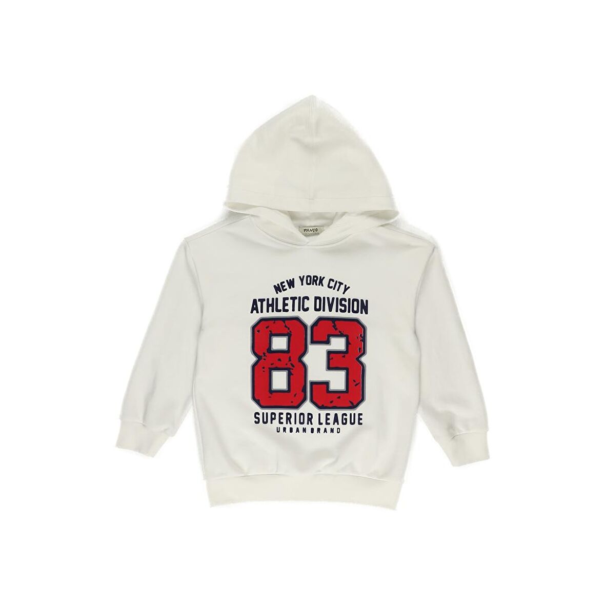 Panço Erkek Çocuk Kapüşonlu Baskılı Sweatshirt Beyaz