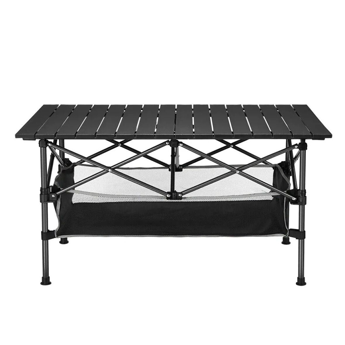 Funky Chairs Family Large Katlanabilir Alüminyum Kamp Masası - Siyah (95x55x68cm)